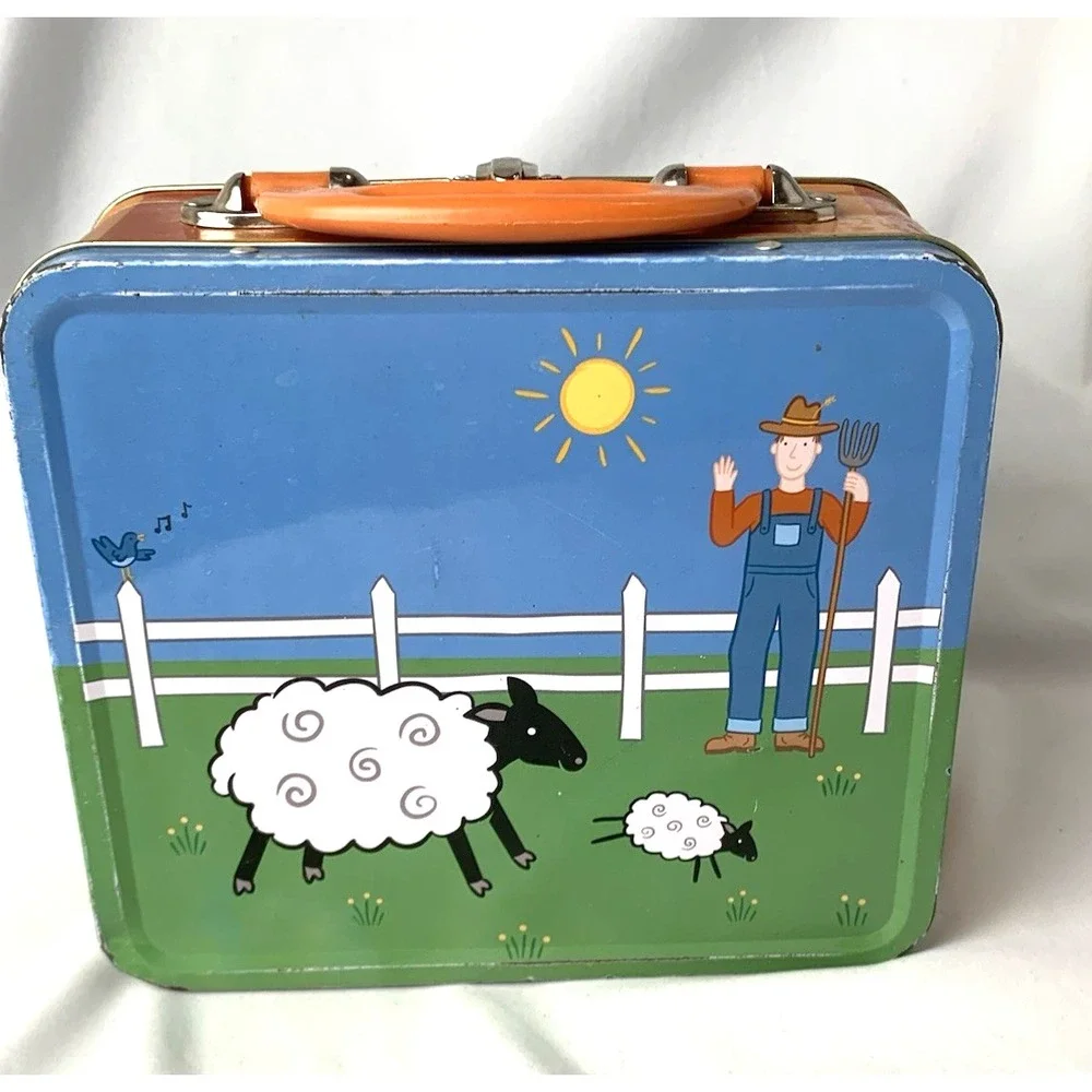 Jack Rabbit Creations Metal Lunch Box Farm Theme Pig Sheep Barn